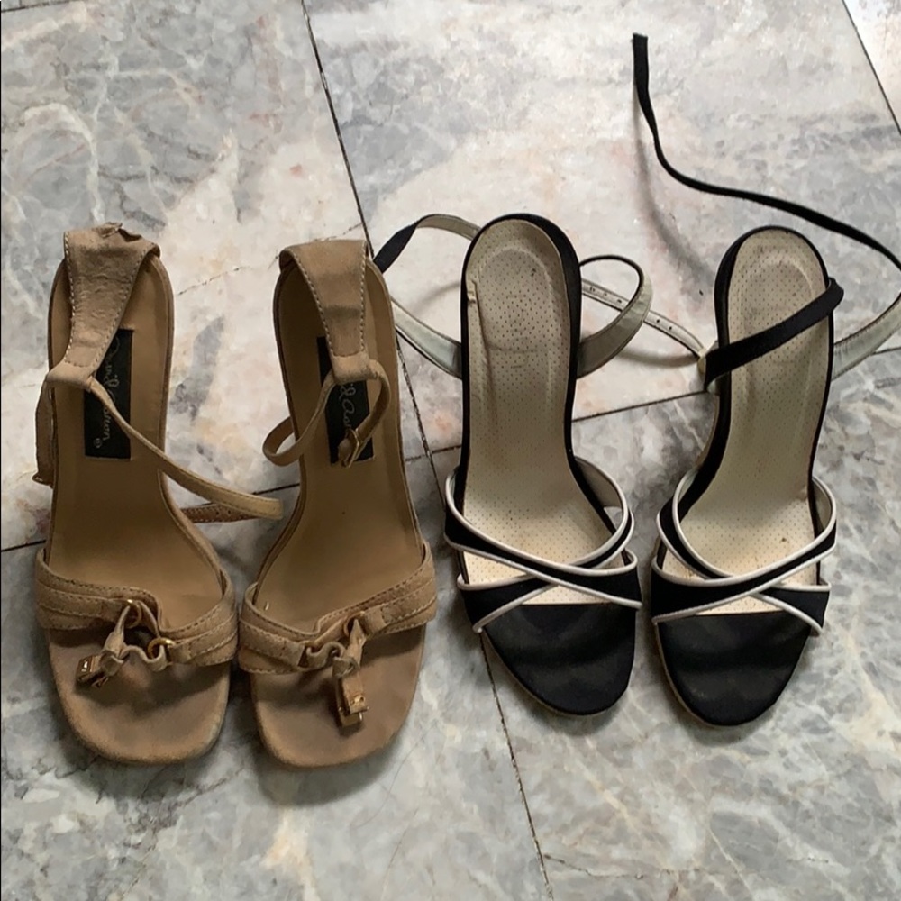 Two pairs of high heel sandals